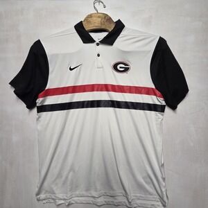 Georgia Bulldogs Polo Shirt Nike Dri Fit Sideline Short Sleeve Shirt Mens  XL